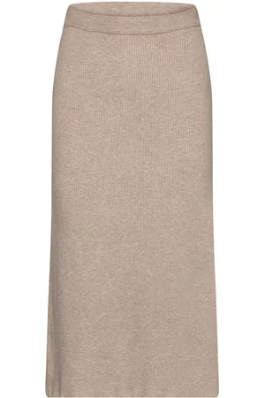 VILA Vicomfy A-Line Knit Skirt- Noos Polvipituinen Hame Beige