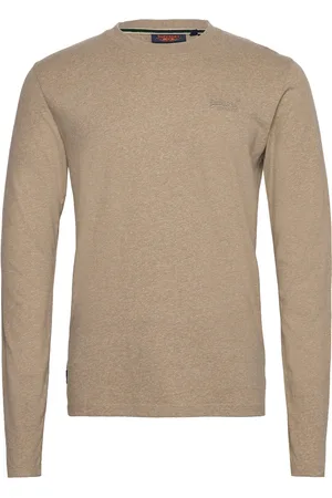 Superdry Vintage Logo Emb L/S Top Tops T-shirts Long-sleeved Beige