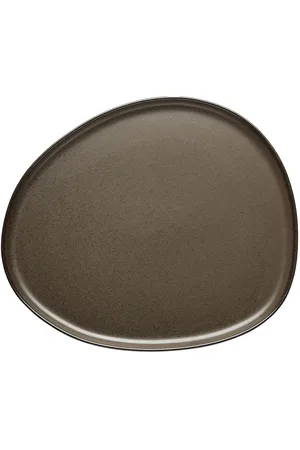 aida Raw Metallic Brown - Organic Middags Tallerken 1 Stk 29X25 Cm Home Tableware Serving Dishes Serving Platters Brown