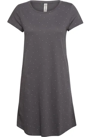 Lindex Nightdress Big Tee Aop Dots Yöpaita Grey