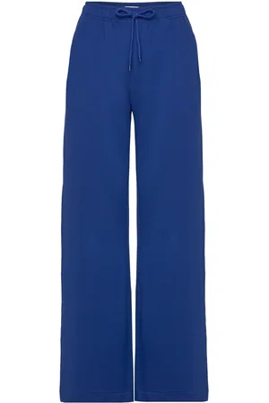 Bread & Boxers Wide-Leg Lounge Pant Pyjamahousut Olohousut Blue