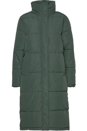 Minus Msava Puffer Coat Topattu Pitkä Takki Green