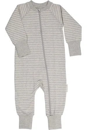 Geggamoja Two Way Zip - Pyjamas Classic Pyjama Sie Jumpsuit Haalari Grey