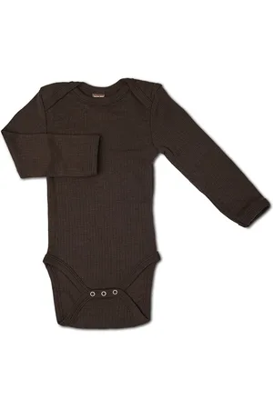 Smallstuff Body Ls, Brown Drop Needle, Merino Wool Bodies Long-sleeved Brown