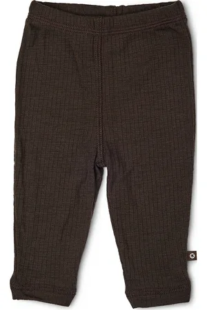 Smallstuff Legging, Brown Drop Needle, Merino Wool Bottoms Leggings Brown