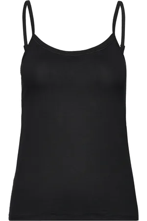 Calida Natural Comfort Spaghetti Top Tops T-shirts & Tops Sleeveless Black