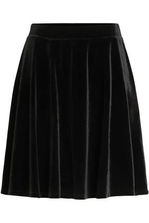 VILA Vikatja Hw Short Velvet Skirt/Ka Lyhyt Hame Black