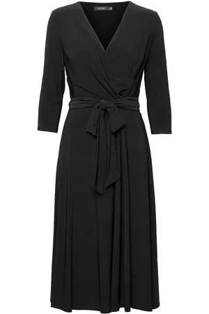 Ralph Lauren Surplice Jersey Dress Polvipituinen Mekko Black