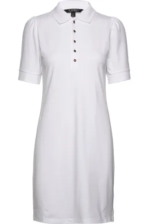 Ralph Lauren Collared Shift Dress Lyhyt Mekko White