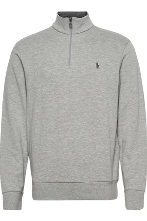 Ralph Lauren Luxury Jersey Quarter-Zip Pullover Tops Sweat-shirts & Hoodies Sweat-shirts Grey