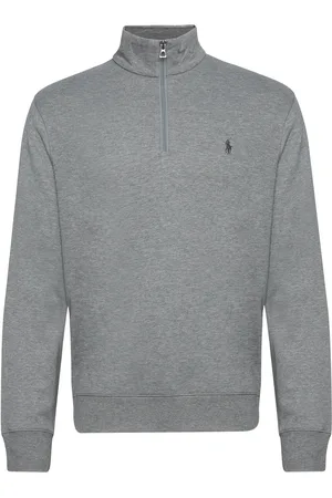 Ralph Lauren Luxury Jersey Quarter-Zip Pullover Tops Sweat-shirts & Hoodies Sweat-shirts Grey