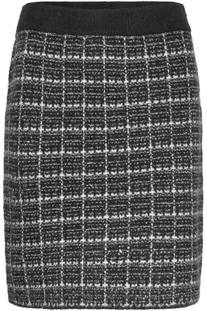 VILA Viaudrey Check Knit Skirt /Ka Lyhyt Hame Black