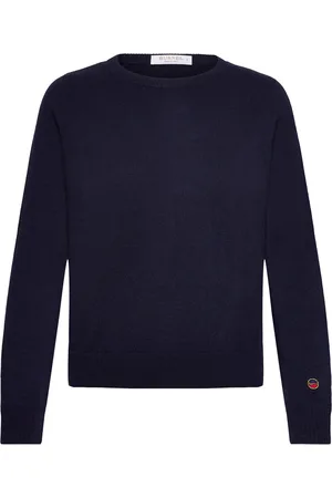 BUSNEL O-Neck Top Tops Knitwear Jumpers Navy