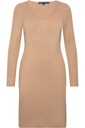 French Connection Mari Knit Dress Polvipituinen Mekko Beige