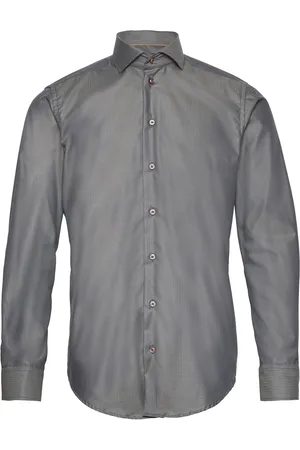 BOSWEEL SHIRTS EST. 1937 Slim Fit Mens Shirt Tops Shirts Business Grey