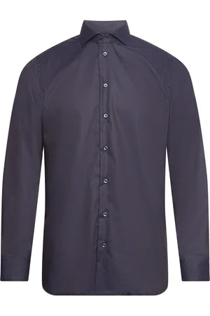 BOSWEEL SHIRTS EST. 1937 Slim Fit Mens Shirt Tops Shirts Business Navy