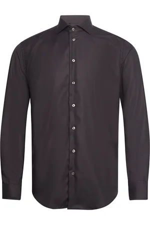 BOSWEEL SHIRTS EST. 1937 Slim Fit Mens Shirt Tops Shirts Casual Black