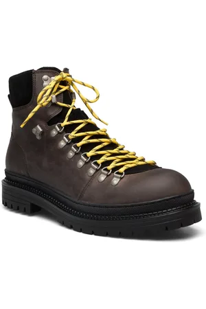 SELECTED Slhlandon Leather Hiking Boot B Nyörisaappaat Brown