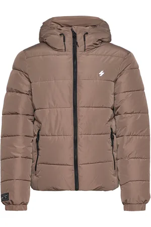 Superdry Hooded Sports Puffr Jacket Vuorillinen Takki Topattu Takki Beige