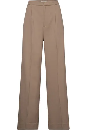 Copenhagen Muse Cmtailor-Pants Bottoms Trousers Wide Leg Beige
