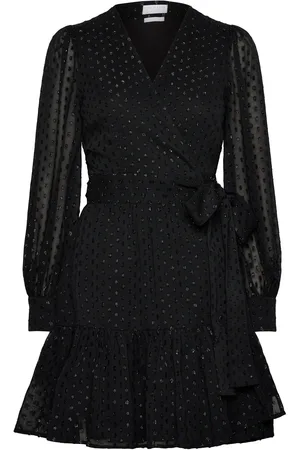 Creative Collective Synne Wrap Dress Lyhyt Mekko Black