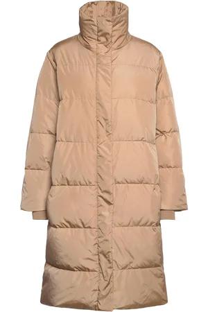 Bruuns Bazaar Downbblucky Coat Topattu Pitkä Takki Beige
