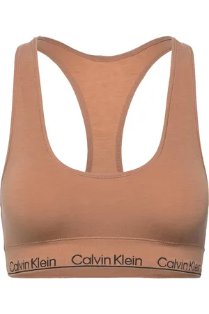 Calvin Klein Unlined Bralette Lingerie Bras & Tops Soft Bras Bralette Brown