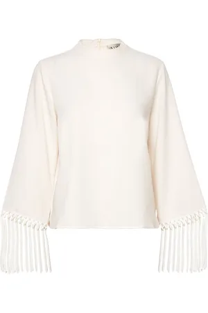 MAUD Ellie Blouse Tops Blouses Long-sleeved White
