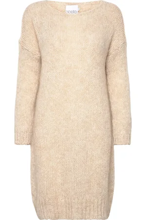 Noella Kala Knit Dress Polvipituinen Mekko Beige
