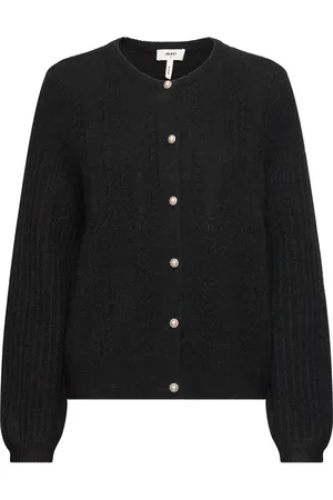 Object Objophelia L/S Knit Cardigan Rep Tops Knitwear Cardigans Black