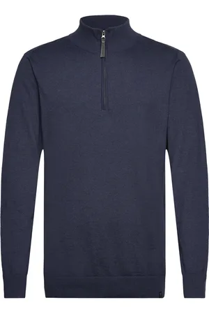 INDICODE Inancona Tops Knitwear Half Zip Jumpers Navy