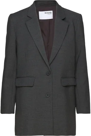 SELECTED Slfrita Ls Relaxed Blazer Dgm Noos Blazers Single Breasted Blazers Grey