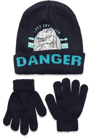 Jurassic World Set Cap + Glooves Accessories Headwear Hats Beanie Navy