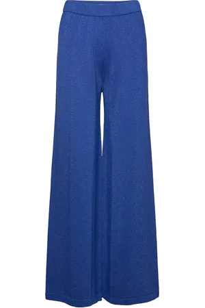 Lollys Laundry Agadir Pants Bottoms Trousers Wide Leg Blue