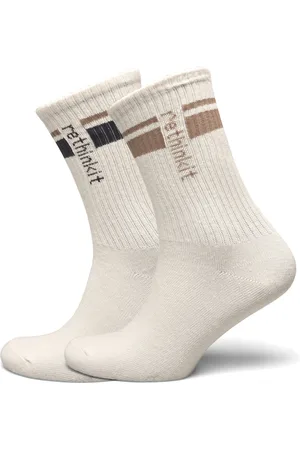 Rethinkit Rethinkit Striped Crew Sock 2 Pack Sport Socks Regular Socks Beige