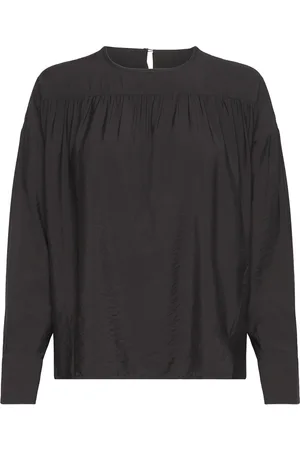 Norr Alyssa Top Tops Blouses Long-sleeved Black