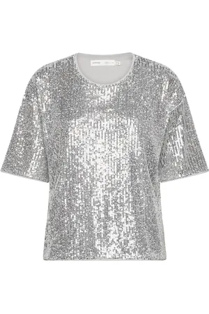 INWEAR Jarjariw Tshirt Tops Blouses Short-sleeved Silver