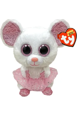 TY Nina - White Ballerina Mouse Med Toys Soft Toys Stuffed Animals White