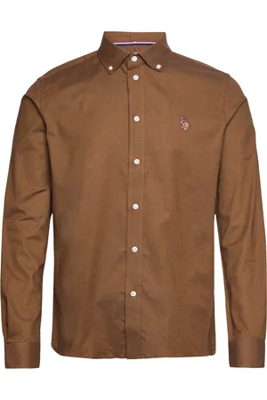 U.S. Polo Assn. Uspa Shirt Flex Calvert Men Tops Shirts Casual Brown