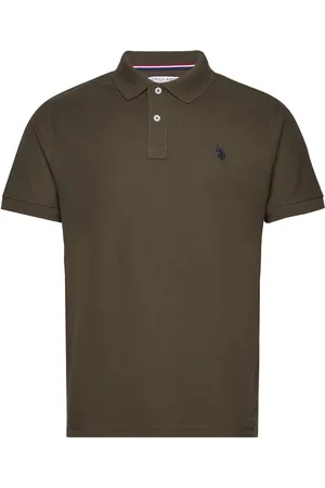 U.S. Polo Assn. Uspa Polo Alfred Men Tops Polos Short-sleeved Khaki Green