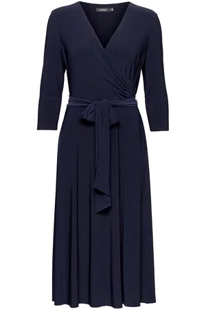 Ralph Lauren Surplice Jersey Dress Polvipituinen Mekko Navy