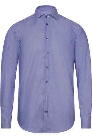 BOSWEEL SHIRTS EST. 1937 Slim Fit Mens Shirt Tops Shirts Business Blue