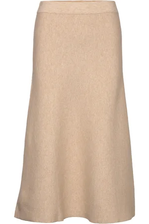 TOM TAILOR Skirt Knitted A-Shaped Polvipituinen Hame Beige