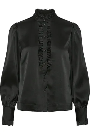 Y.A.S Frilla Ls Top S. Noos Tops Blouses Long-sleeved Black