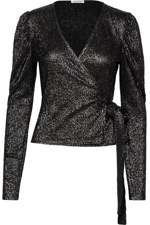 Ida Sjöstedt 217 Brooke Wrap Top Designers Blouses Long-sleeved Black