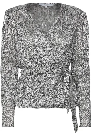 Minus Mslimea Wrap Blouse Tops Blouses Long-sleeved Silver