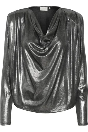 Gestuz Maddixgz Sl Blouse Tops T-shirts & Tops Long-sleeved Silver