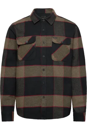 Brixton Bowery L/S Flannel Tops Shirts Casual Black