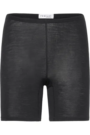 Femilet Juliana Mid Thigh Short Wool Lingerie Panties High Waisted Panties Black