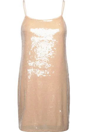 Calvin Klein Sequins Dress Lyhyt Mekko Beige